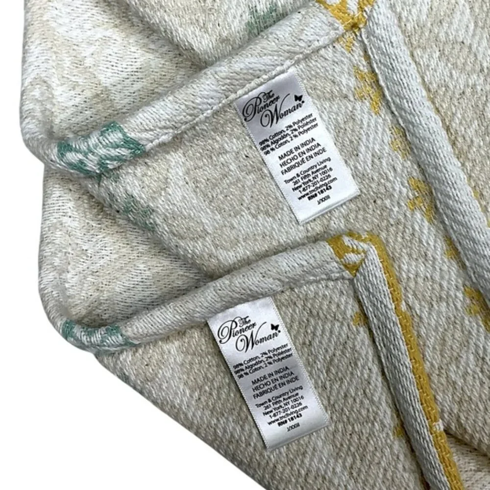 The Pioneer Woman Multi Stripe Fabric Placemats Farmhouse Rectangle 4 Piece Set